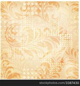 vector seamless spring floral pattern with dots, eps10, gradient mesh, clipping mask