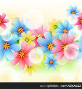 Vector Seamless Spring Flower Background. EPS10 opacity