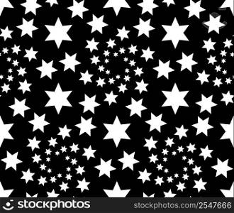 Vector Seamless Star Monochrome Pattern