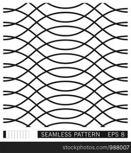 Vector seamless texture. Pattern from wavy interlacing lines.