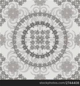 vector seamless vintage floral retro pattern, elements can be used separately, clipping masks