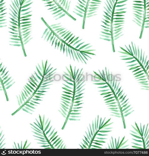 Vector seamless watercolor tropical pattern