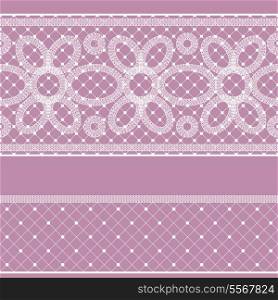 Vector seamless white on rose pattern with lace for design