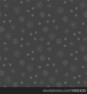 Vector Seamless Winter Pattern Background with Snowflakes on dark grey background. Can be used for textile, parer, scrapbooking, wrapping, web and print design. Vector Seamless Winter Pattern Background Snowflakes. Can be used for textile, parer, scrapbooking, wrapping, web and print design