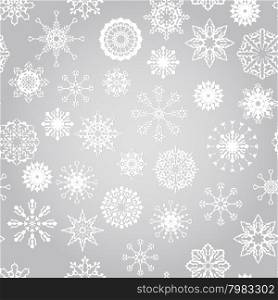 Vector seamless winter pattern with snowflakes, pattern in swatch menu