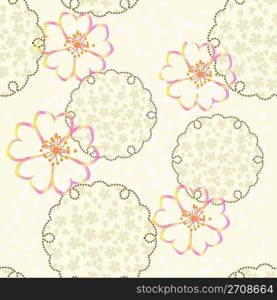 vector seanless japanese ornament with flowers