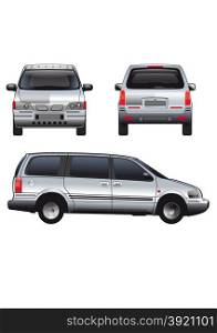 Vector service car template. White blank commercial vehicle - delivery van