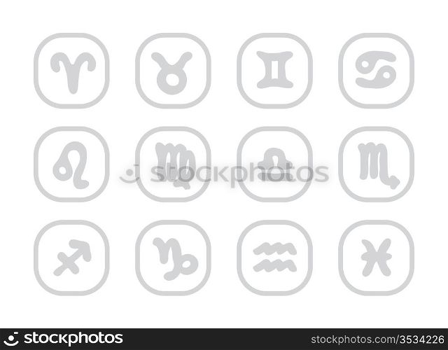 Vector set astrology sign. Illustrations of the twelve horoscope