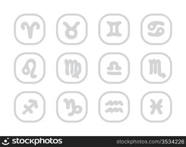 Vector set astrology sign. Illustrations of the twelve horoscope