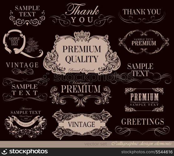 vector set: calligraphic design elements and page decoration, Premium Quality and Satisfaction Guarantee