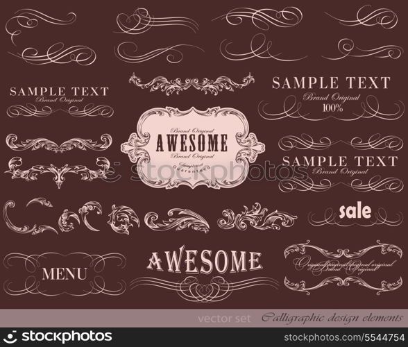 vector set: calligraphic design elements and page decoration, Premium Quality and Satisfaction Guarantee Label
