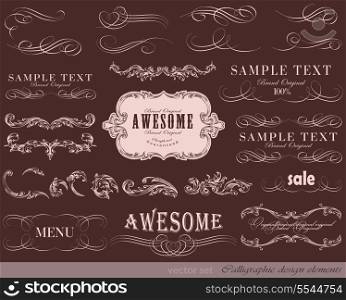 vector set: calligraphic design elements and page decoration, Premium Quality and Satisfaction Guarantee Label