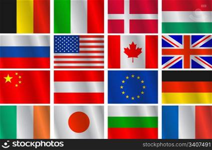 Vector set different countries flags