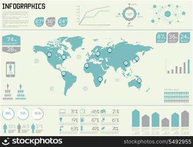 Vector Set elements of infographics. World Map and Information Graphics