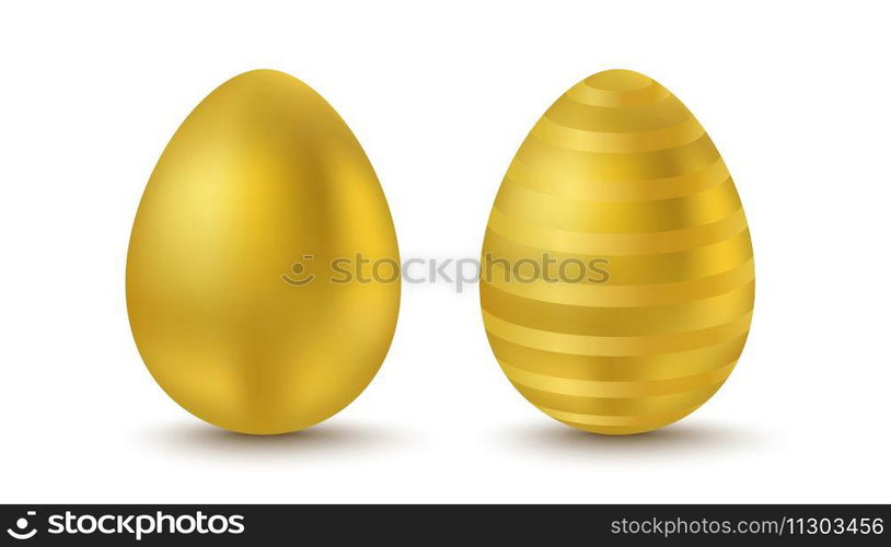 Vector set golden eggs for Easter.  Vector Easter egg.