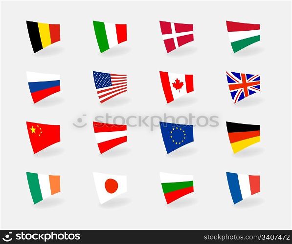 Vector set icons countries flags