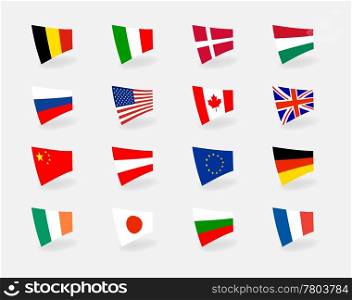 Vector set icons countries flags
