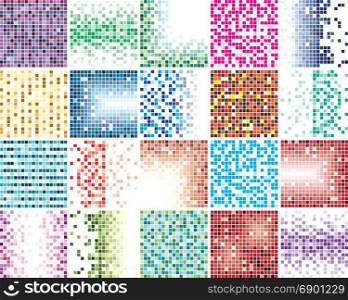 vector set of 20 abstract colorful tile backgrounds