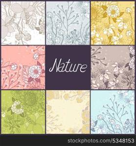 vector set of 8 floral backgrounds