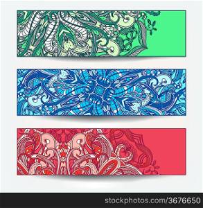 vector set of abstract colored banners