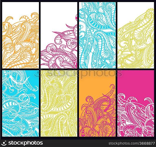 vector set of abstract colored labels