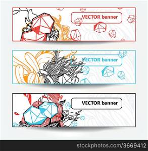 vector set of abstract colorful banners