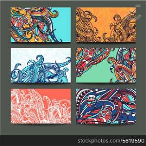 vector set of abstract colorful cards