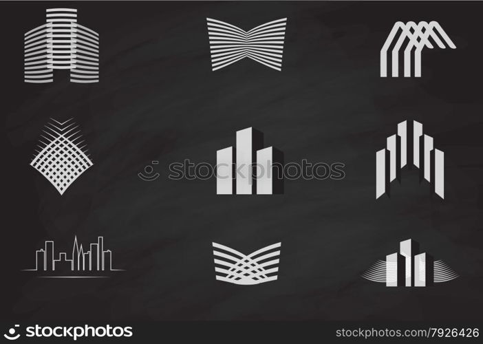 Vector set of abstract construction &amp; technology logo.