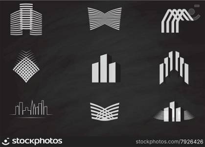 Vector set of abstract construction &amp; technology logo.