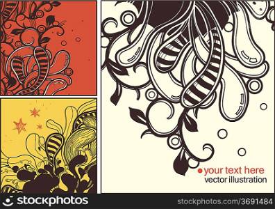 vector set of abstract floral backgrounds