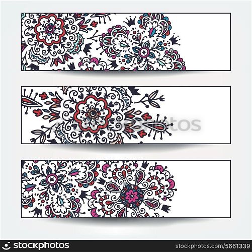 vector set of abstract floral banners