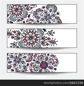 vector set of abstract floral banners