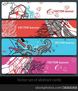 vector set of abstract multicolored banners