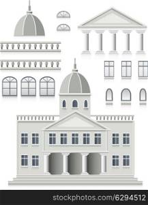 Vector set of antique house on a white background