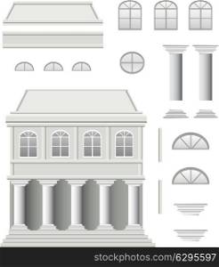 Vector set of antique house on a white background
