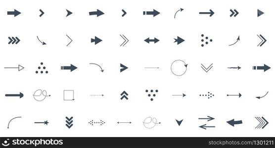 vector set of arrows in different shapes