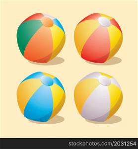 vector set of beach balls