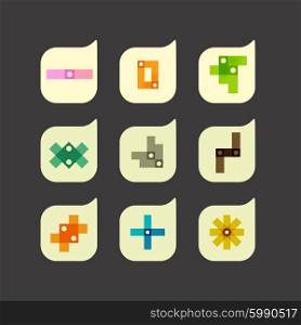 Vector set of beautiful abstract color icons.. Vector set of beautiful abstract color icons