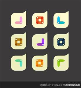 Vector set of beautiful abstract color icons.. Vector set of beautiful abstract color icons