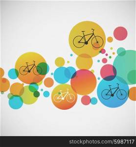 Vector set of bicycle on colored backgrounds.. Vector set of bicycle on colored backgrounds