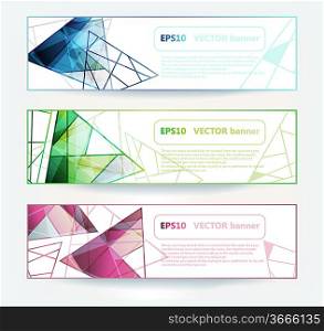 vector set of bright cards with colorful glass prisms. eps10
