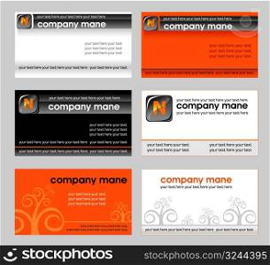 Vector set of business card designs 3.