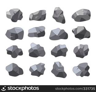 vector set of cartoon rock stones