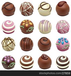vector set of chocolate candies