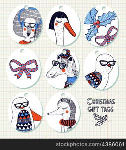 Vector set of Christmas gift tags