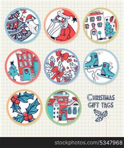 vector set of Christmas gift tags