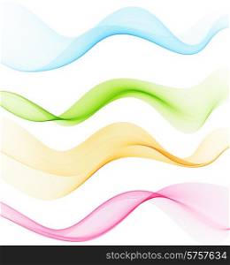 Vector Set of color Abstract smoke curved lines