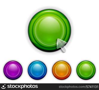 Vector set of color round buttons