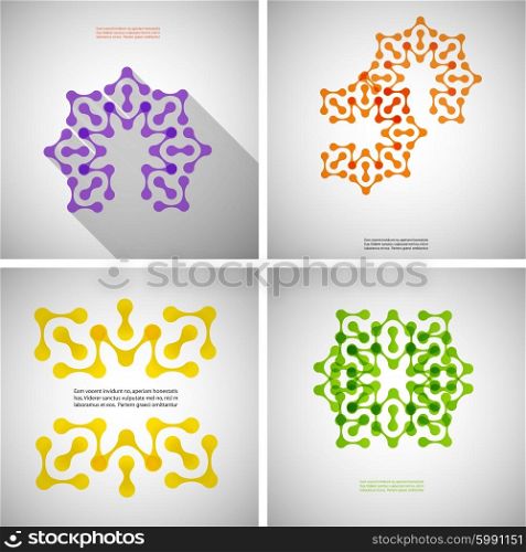 Vector set of colored flat tech patterns.. Vector set of colored flat tech patterns