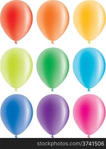 vector set of colorful balloons on white background